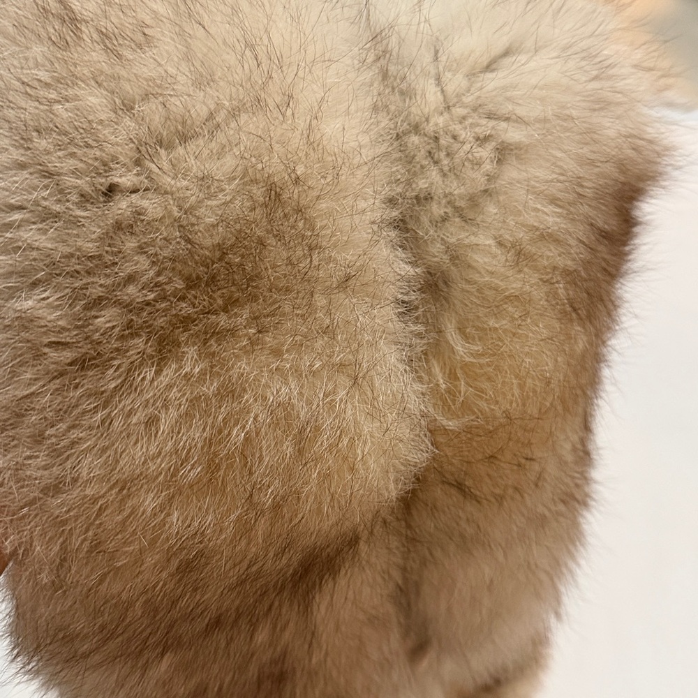 Vintage Elegant Real Blue Fox Fur Collar Gray